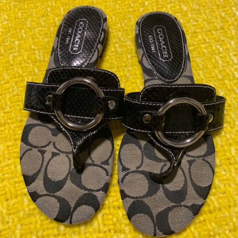 Coach Black Ritah Sandals size 5.5